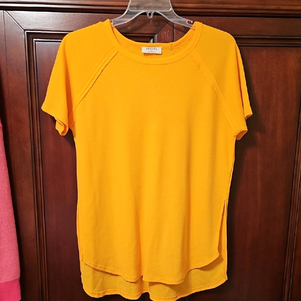 Zenana Outfitters Vibrant Orange Short Sleeve Top